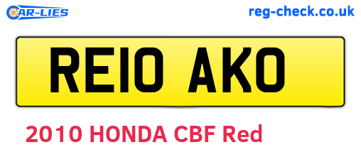 RE10AKO are the vehicle registration plates.