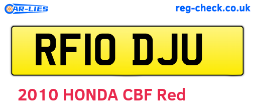 RF10DJU are the vehicle registration plates.