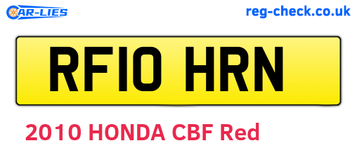 RF10HRN are the vehicle registration plates.