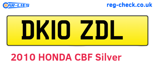 DK10ZDL are the vehicle registration plates.