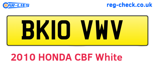 BK10VWV are the vehicle registration plates.