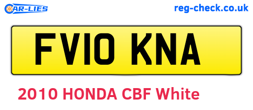 FV10KNA are the vehicle registration plates.