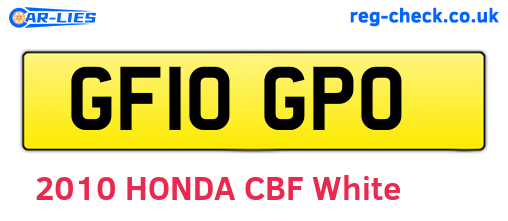 GF10GPO are the vehicle registration plates.