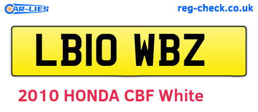 LB10WBZ are the vehicle registration plates.