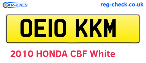 OE10KKM are the vehicle registration plates.