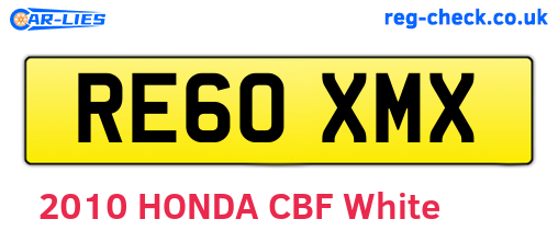 RE60XMX are the vehicle registration plates.