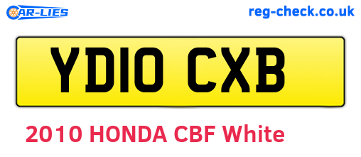 YD10CXB are the vehicle registration plates.