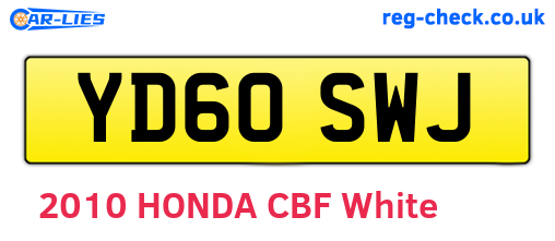 YD60SWJ are the vehicle registration plates.