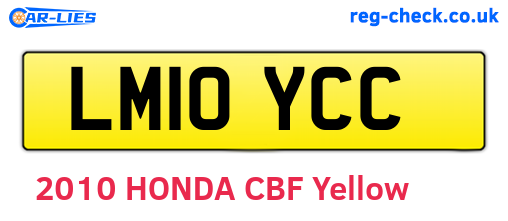 LM10YCC are the vehicle registration plates.