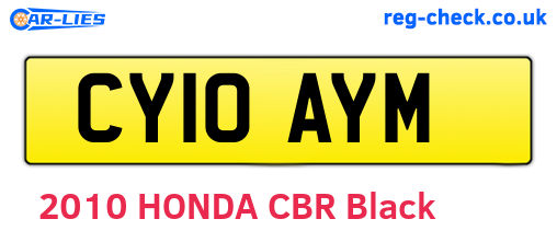 CY10AYM are the vehicle registration plates.