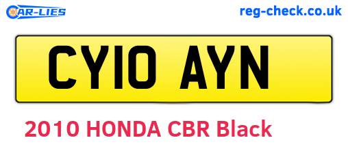 CY10AYN are the vehicle registration plates.