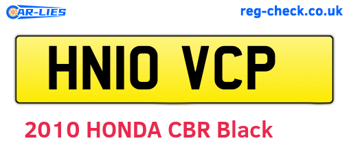 HN10VCP are the vehicle registration plates.