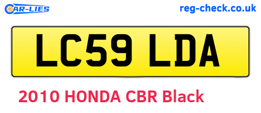 LC59LDA are the vehicle registration plates.