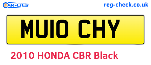 MU10CHY are the vehicle registration plates.