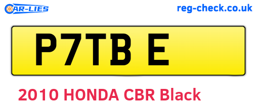 P7TBE are the vehicle registration plates.