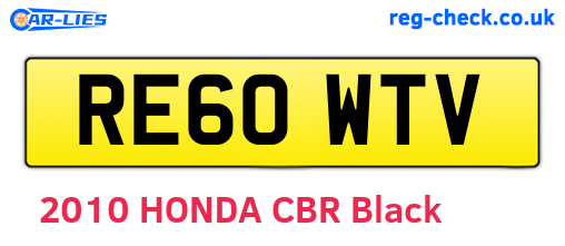 RE60WTV are the vehicle registration plates.