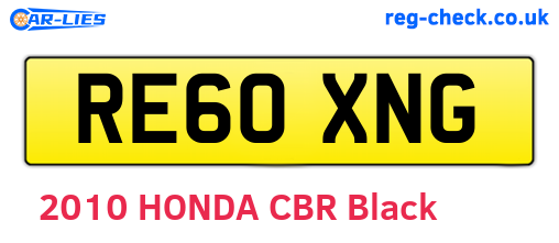 RE60XNG are the vehicle registration plates.