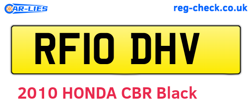 RF10DHV are the vehicle registration plates.