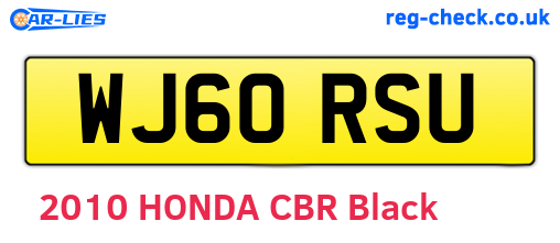 WJ60RSU are the vehicle registration plates.