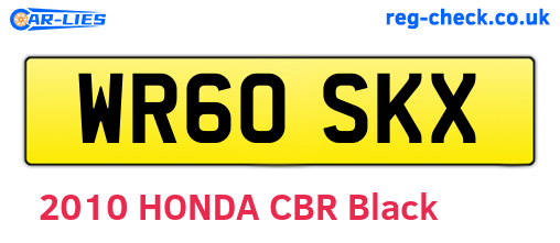 WR60SKX are the vehicle registration plates.