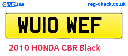 WU10WEF are the vehicle registration plates.