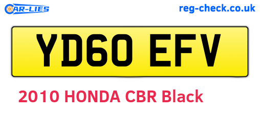 YD60EFV are the vehicle registration plates.