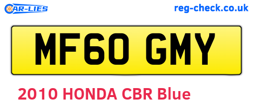 MF60GMY are the vehicle registration plates.