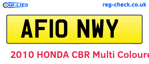AF10NWY are the vehicle registration plates.