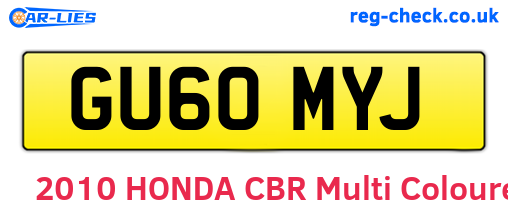 GU60MYJ are the vehicle registration plates.