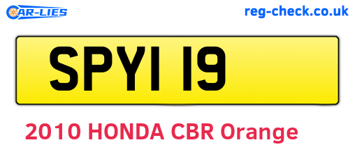 SPY119 are the vehicle registration plates.