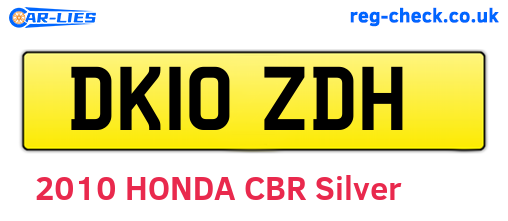 DK10ZDH are the vehicle registration plates.