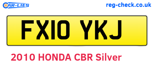 FX10YKJ are the vehicle registration plates.