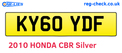 KY60YDF are the vehicle registration plates.