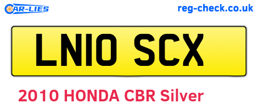 LN10SCX are the vehicle registration plates.