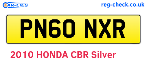 PN60NXR are the vehicle registration plates.