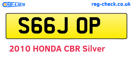 S66JOP are the vehicle registration plates.