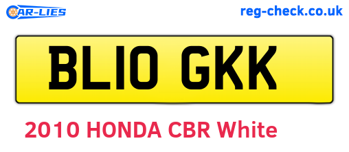 BL10GKK are the vehicle registration plates.