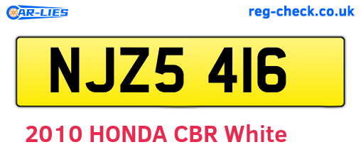 NJZ5416 are the vehicle registration plates.