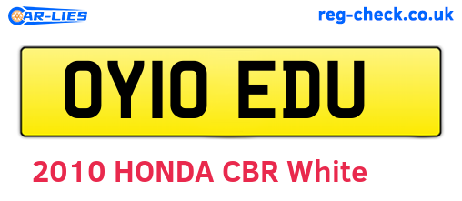 OY10EDU are the vehicle registration plates.