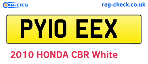 PY10EEX are the vehicle registration plates.