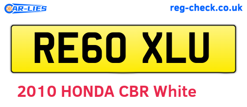 RE60XLU are the vehicle registration plates.