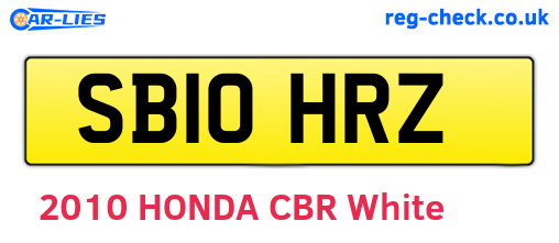 SB10HRZ are the vehicle registration plates.