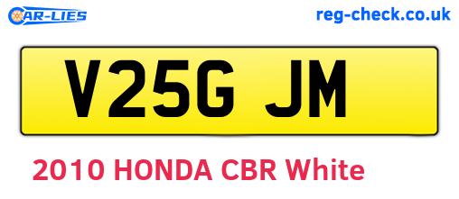 V25GJM are the vehicle registration plates.