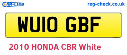 WU10GBF are the vehicle registration plates.