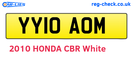 YY10AOM are the vehicle registration plates.