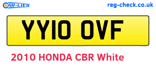 YY10OVF are the vehicle registration plates.