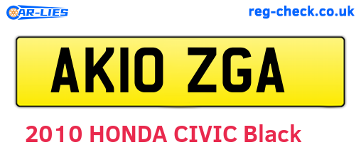 AK10ZGA are the vehicle registration plates.