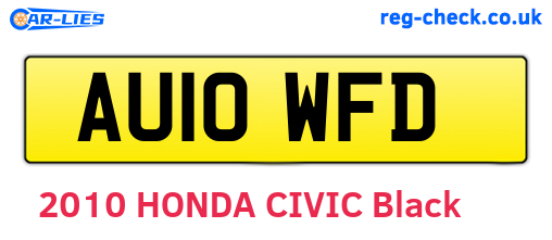 AU10WFD are the vehicle registration plates.