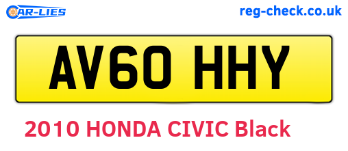 AV60HHY are the vehicle registration plates.