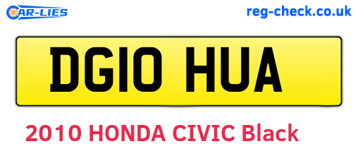 DG10HUA are the vehicle registration plates.